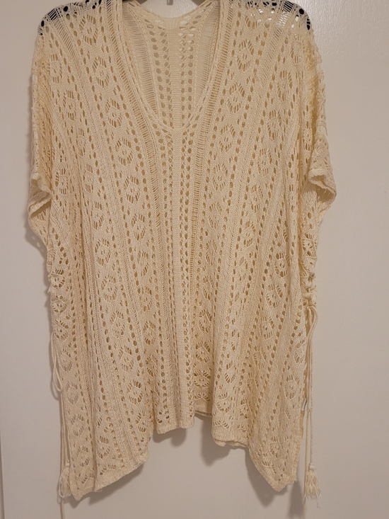Other - Crochet Open-Knit Kimono Cover-Up in Cream